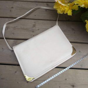 3/$25 vintage 70s cream shoulder strap bag purse